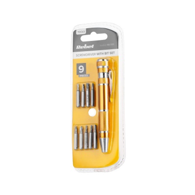 Skrutkovač precízny 9 bitov, REBEL TOOLS