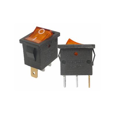 Prepínač kolískový mini 3pin 230V oranžový Prepínač kolískový mini 3pin 230V oranžový