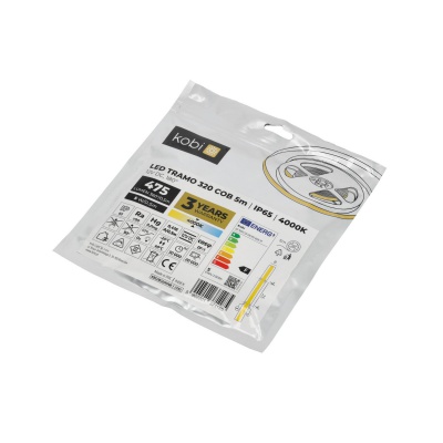 LED pás COB 4000K IP65 5m 12V 320 LED TRAMO