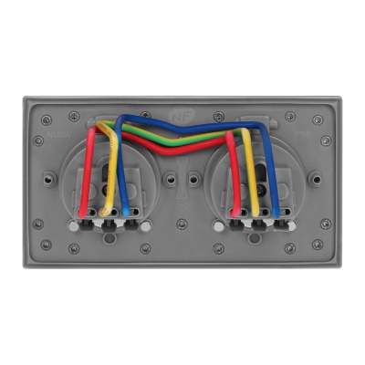 Zásuvka 2 x 230V, hermetická kovová IP55