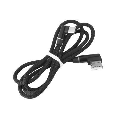 Kábel USB uhlový - USB typ C uhlový 1m čierny Kábel USB uhlový - USB typ C uhlový 1m čierny