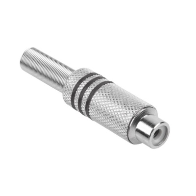 Konektor RCA zásuv. kov 3 pásiky čierny Konektor RCA zásuv. kov 3 pásiky čierny