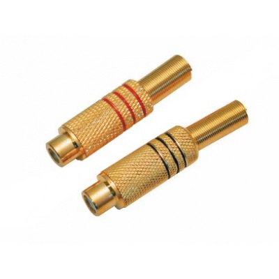 Konektor RCA zásuv. pozl. 3 pásiky Konektor RCA zásuv. pozl. 3 pásiky