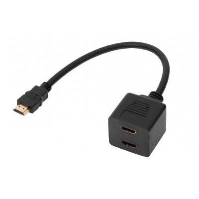 Adaptér HDMI 1x zástrčka - 2 x zásuvka na kábli 30cm Adaptér HDMI 1x zástrčka - 2 x zásuvka na kábli 30cm