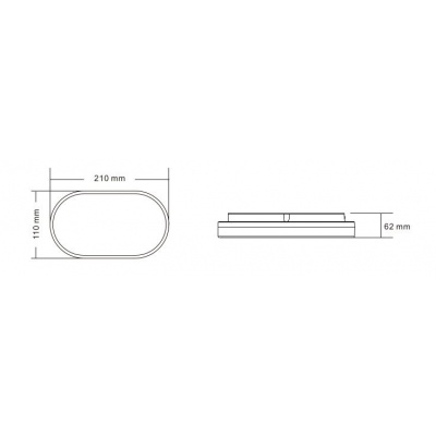 LED Svietidlo plafoniera ovál 15W 4000K čierne IP54 CABE ELWATT LED Svietidlo plafoniera ovál 15W 4000K čierne IP54 CABE ELWATT