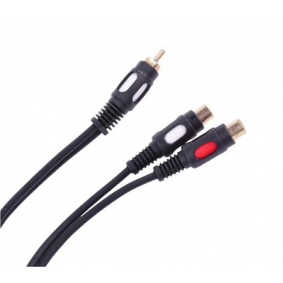 Kábel RCA 1x - RCA 2x zásuvka 25cm Kábel RCA 1x - RCA 2x zásuvka 25cm