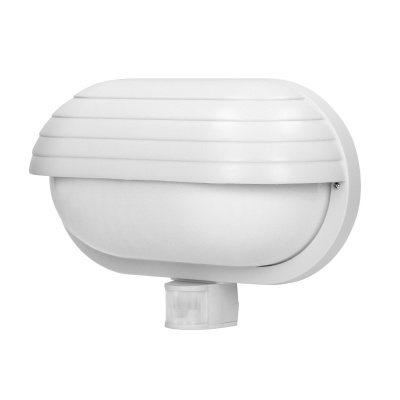 LED svietidlo MUSAM, E27, senzor pohybu, IP44, biele