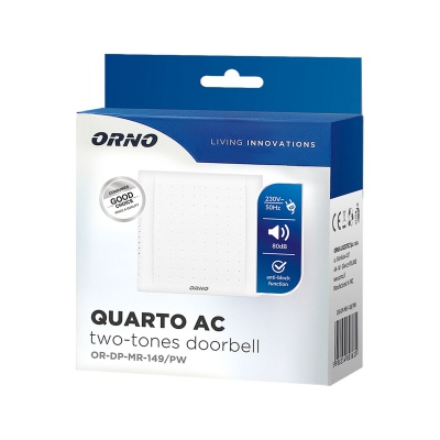 Elektromechanický zvonček QUARTO AC, 230V, biely