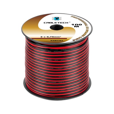 Kábel REPRO. 2x 0,75mm CU čier-červ(100m) Kábel REPRO. 2x 0,75mm CU čier-červ(100m)