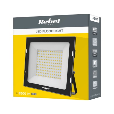 LED Reflektor 100W 4000K čierny 230V Rebel