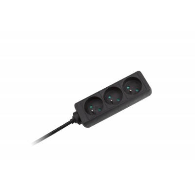 Predlžovací kábel 3 zásuvky, 5m, čierny (3x1,5mm) REBEL Predlžovací kábel 3 zásuvky, 5m, čierny (3x1,5mm) REBEL