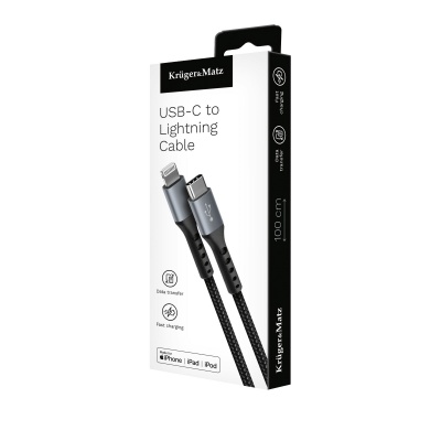 Kábel USB typ C - Lighting C94 MFi 1m čierny Kruger&Matz Kábel USB typ C - Lighting C94 MFi 1m čierny Kruger&Matz