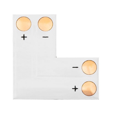 Spojka rohová pre led pásy 10mm - 2 pin Spojka rohová pre led pásy 10mm - 2 pin