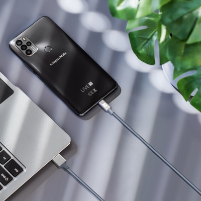 Kábel USB 3.0 - USB typ C 2m REBEL sivý Kábel USB 3.0 - USB typ C 2m REBEL sivý