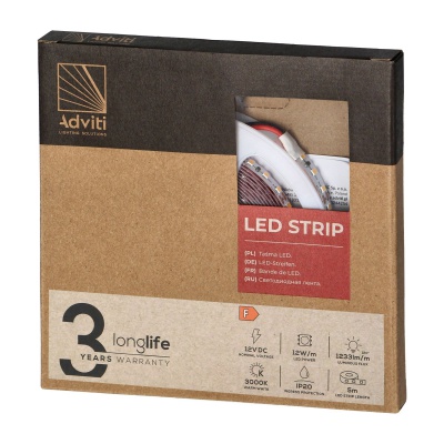 LED pás SAMSUNG LED 2835, 3000K, 12W/m, IP20, 5m, 12V