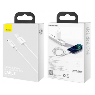 Kábel USB Baseus superior-Lightning iPhone biely 2m