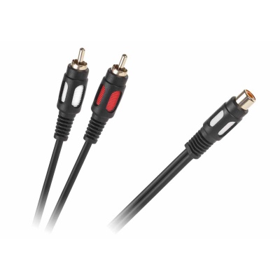 Kábel RCA 2x kolík - RCA 1x zásuvka 25cm Kábel RCA 2x kolík - RCA 1x zásuvka 25cm