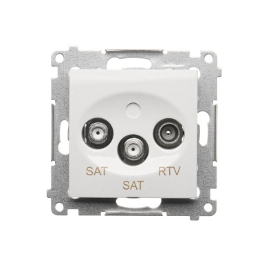 Zásuvka 2 x SAT-RTV Simon 54 premium koncová modul biela Zásuvka 2 x SAT-RTV Simon 54 premium koncová modul biela