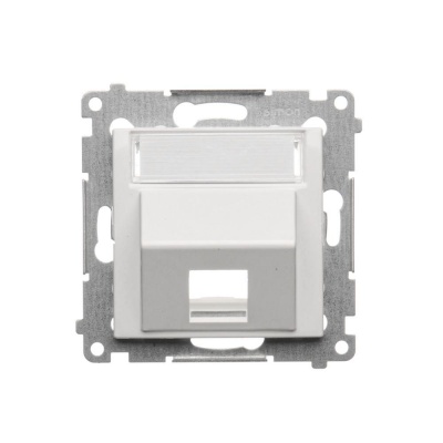 Kryt zásuvky 1x RJ45/RJ12 Simon 54 premium šikmý biely Kryt zásuvky 1x RJ45/RJ12 Simon 54 premium šikmý biely