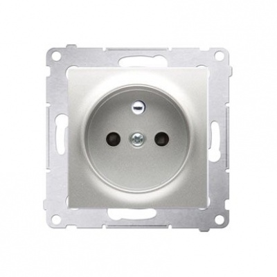Zásuvka 250 V Simon 54 premium s clonkami modul strieborná