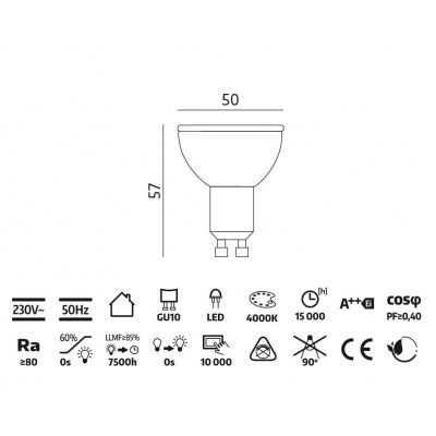 Žiarovka LED 1W  GU10  4000K