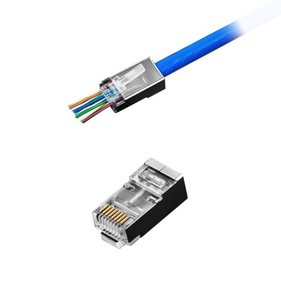 Konektor RJ45 8P8C drôt prechodový CAT.5E tienený Konektor RJ45 8P8C drôt prechodový CAT.5E tienený