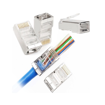 Konektor RJ45 8P8C drôt prechodový CAT.5E tienený Konektor RJ45 8P8C drôt prechodový CAT.5E tienený