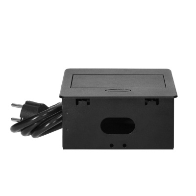 Nábytková zásuvka výklopná 230V + 2x USB, čierna