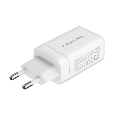 Sieťová nabíjačka GaN dual USB 65W Quick Charge / PD Kruger&Matz Sieťová nabíjačka GaN dual USB 65W Quick Charge / PD Kruger&Matz