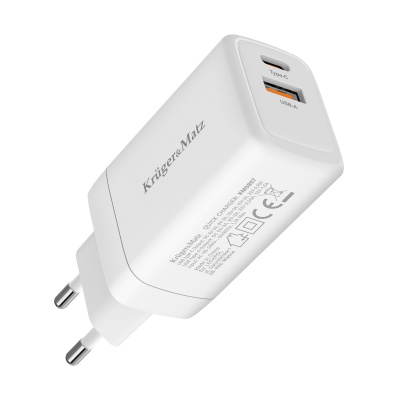 Sieťová nabíjačka GaN dual USB 65W Quick Charge / PD Kruger&Matz Sieťová nabíjačka GaN dual USB 65W Quick Charge / PD Kruger&Matz