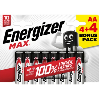 Batéria ENERGIZER Alkaline MAX AA 8ks (4+4) 7638900437744 Batéria ENERGIZER Alkaline MAX AA 8ks (4+4) 7638900437744