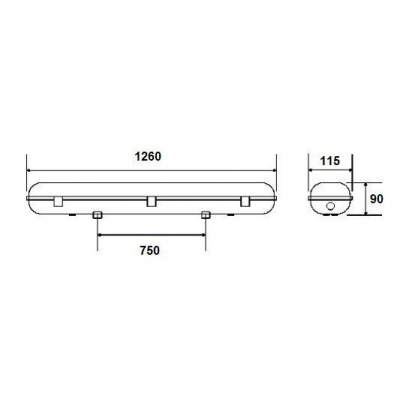 Svietidlo prachotesné LED 2xT8/120cm IP65 ELWATT