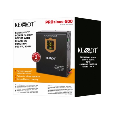 Záložný zdroj  PROsinus-500 12V 230V 500VA/300W KEMOT závesný