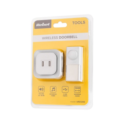Bezdrôtový zvonček 36 melódií + 2x USB Bezdrôtový zvonček 36 melódií + 2x USB