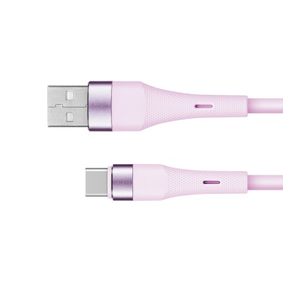 Kábel USB - USB typ C 1m silikonový ružový Kruger&Matz Basic Kábel USB - USB typ C 1m silikonový ružový Kruger&Matz Basic