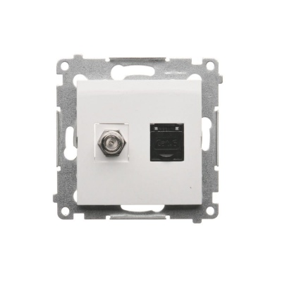 Zásuvka SAT "F" + RJ45 Simon 54 premium modul biela Zásuvka SAT "F" + RJ45 Simon 54 premium modul biela