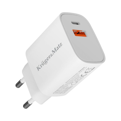 Sieťová nabíjačka GaN dual USB 30W Quick Charge / PD Kruger&Matz Sieťová nabíjačka GaN dual USB 30W Quick Charge / PD Kruger&Matz
