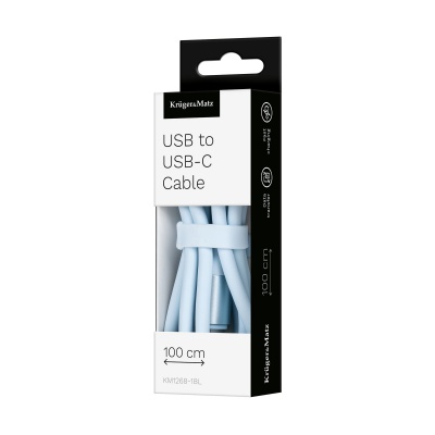 Kábel USB - USB typ C 1m silikonový modrý Kruger&Matz Basic Kábel USB - USB typ C 1m silikonový modrý Kruger&Matz Basic