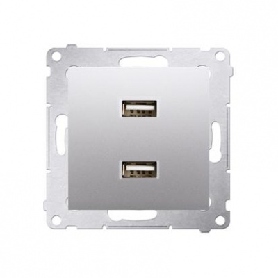 Zásuvka USB dvojitá Simon 54 premium modul strieborná