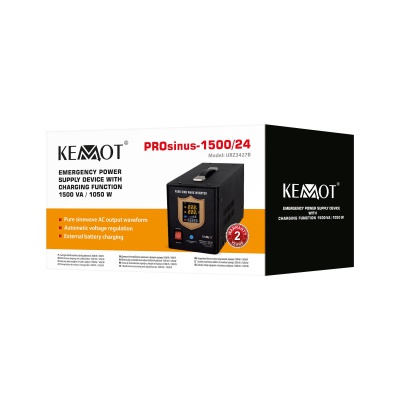 Záložný zdroj  PROsinus-1500 24V 230V 1500VA/1050W KEMOT čierny