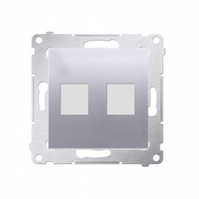 Kryt zásuvky 2x RJ45/RJ12 Simon 54 premium strieborný