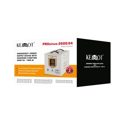 Záložný zdroj  PROsinus-2600 24V 230V 2600VA/1800W KEMOT biely