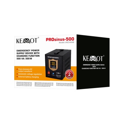 Záložný zdroj  PROsinus-500 12V 230V 500VA/300W KEMOT čierny