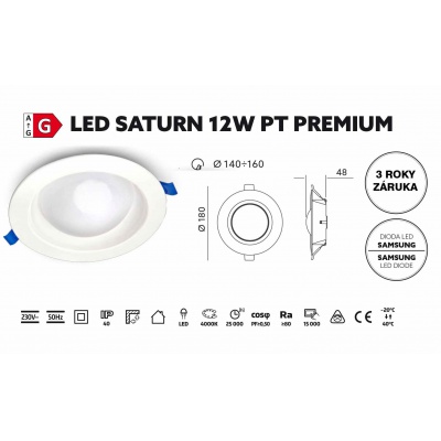 Svietidlo LED SATURN 12W 4000K PREMIUM Svietidlo LED SATURN 12W 4000K PREMIUM