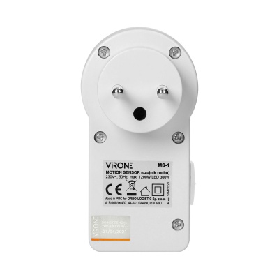 Zásuvka 230V s PIR detektorom pohybu, 1200W