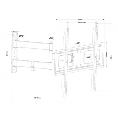 Držiak LCD TV 40 - 65" UPA36-463 čierny Držiak LCD TV 40 - 65" UPA36-463 čierny