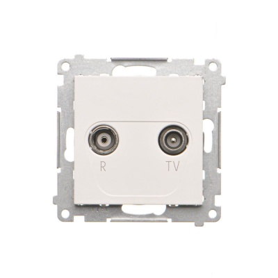 Zásuvka R-TV Simon 55 priebežná modul biela matná Zásuvka R-TV Simon 55 priebežná modul biela matná