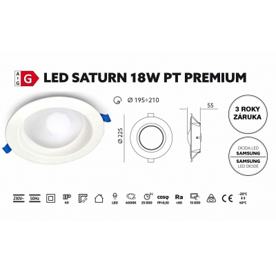 Svietidlo LED SATURN 18W 4000K PREMIUM Svietidlo LED SATURN 18W 4000K PREMIUM