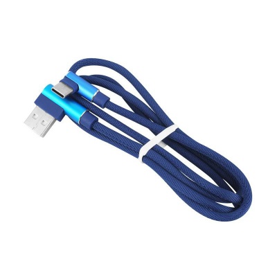 Kábel USB uhlový - USB typ C uhlový 1m modrý Kábel USB uhlový - USB typ C uhlový 1m modrý