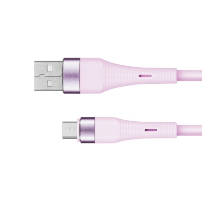Kábel USB - micro USB 1m silikonový ružový Kruger&Matz Basic Kábel USB - micro USB 1m silikonový ružový Kruger&Matz Basic